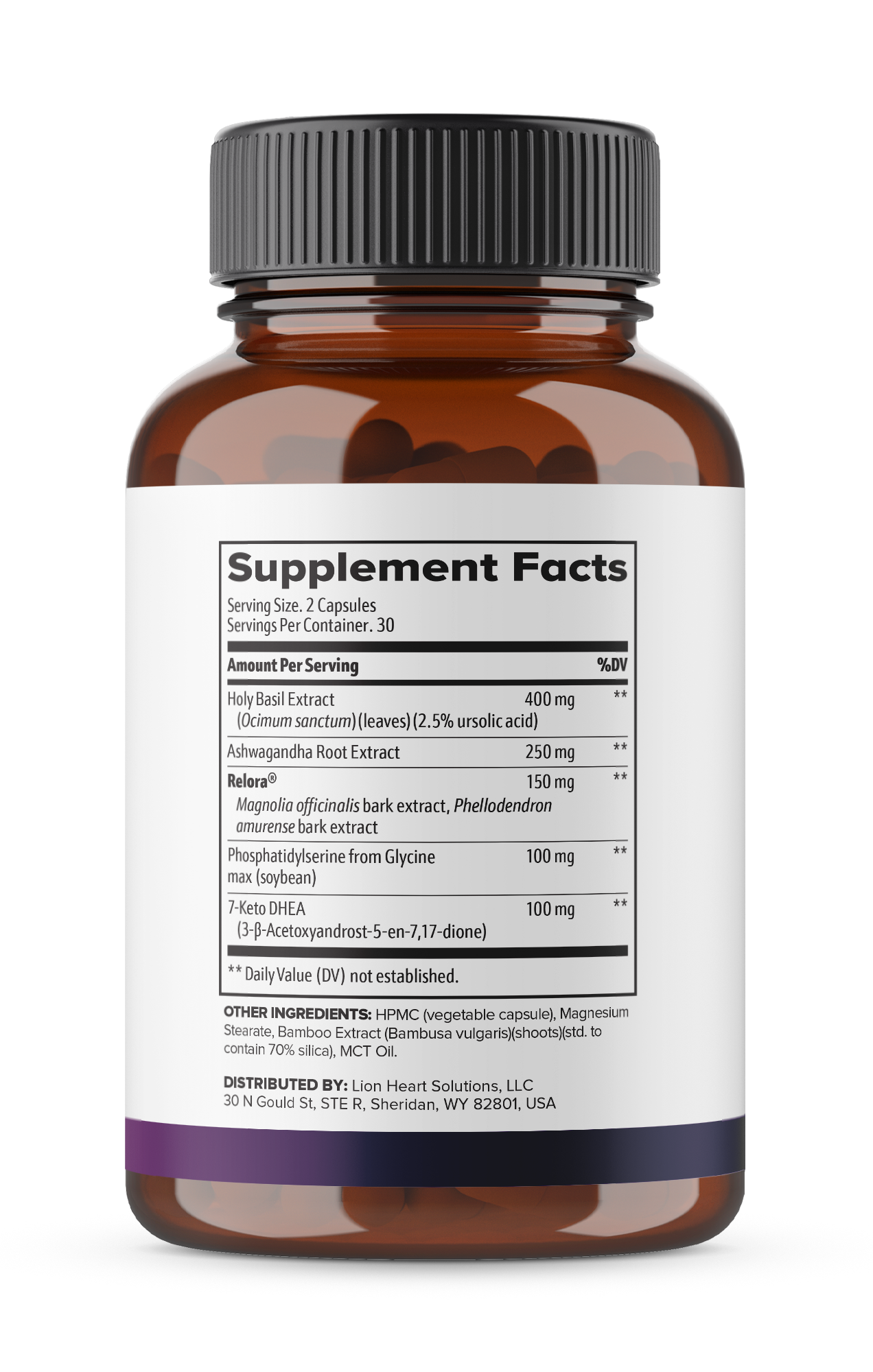 Side view of the Cortisol Balance Formula bottle