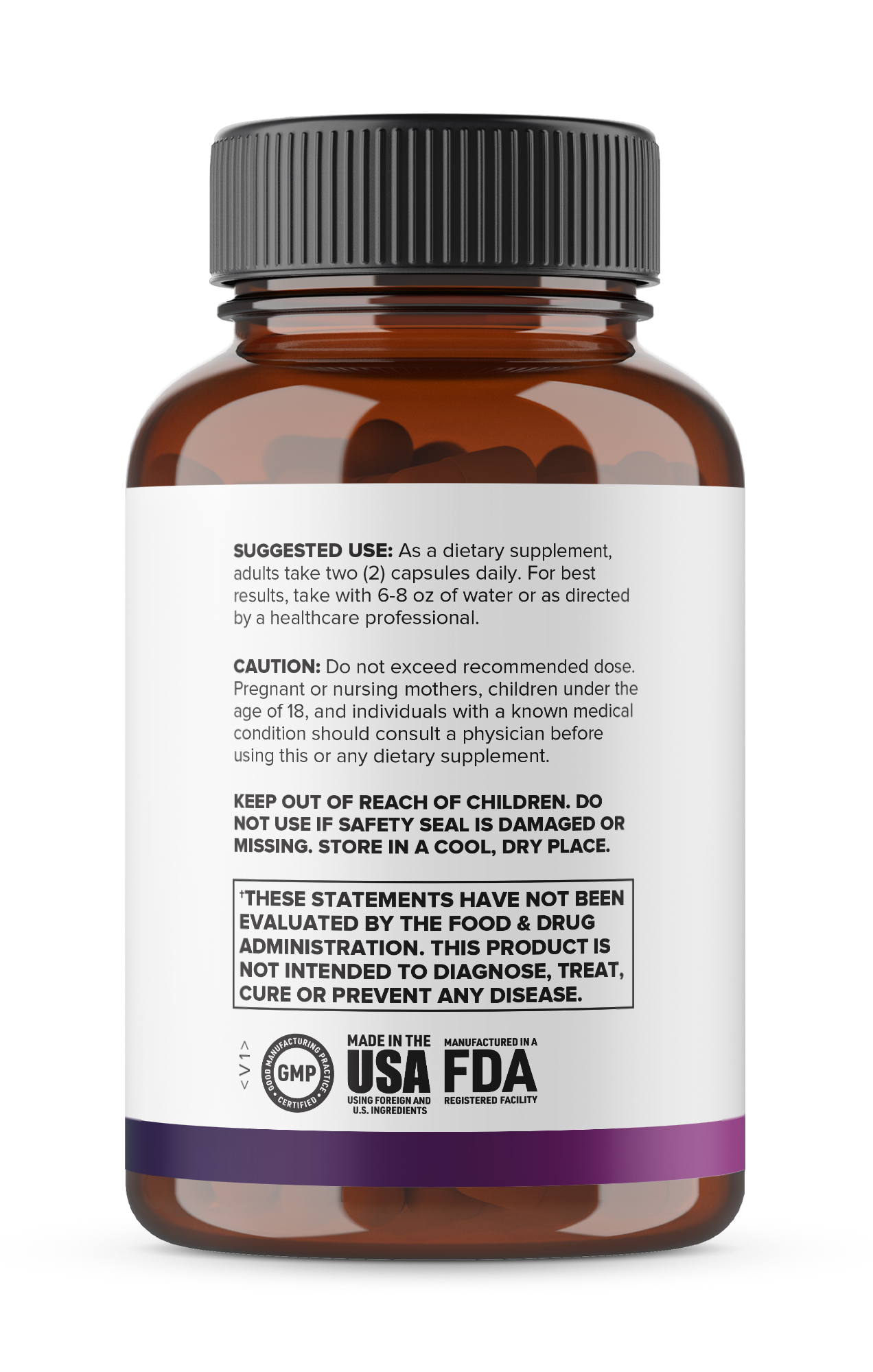 Alternate side view of the Cortisol Balance Formula bottle