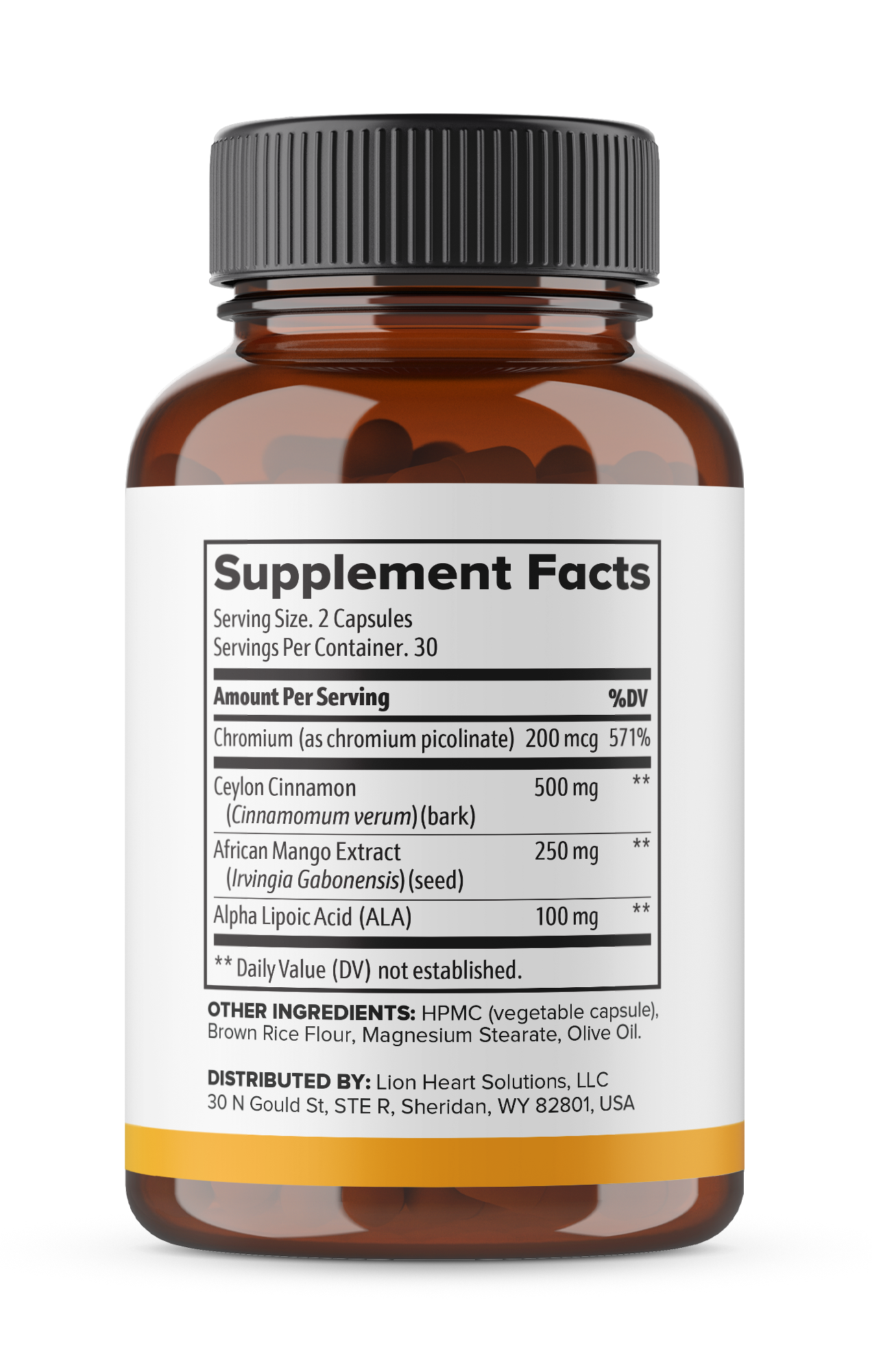 Side view of the Leptin Balance Formula bottle