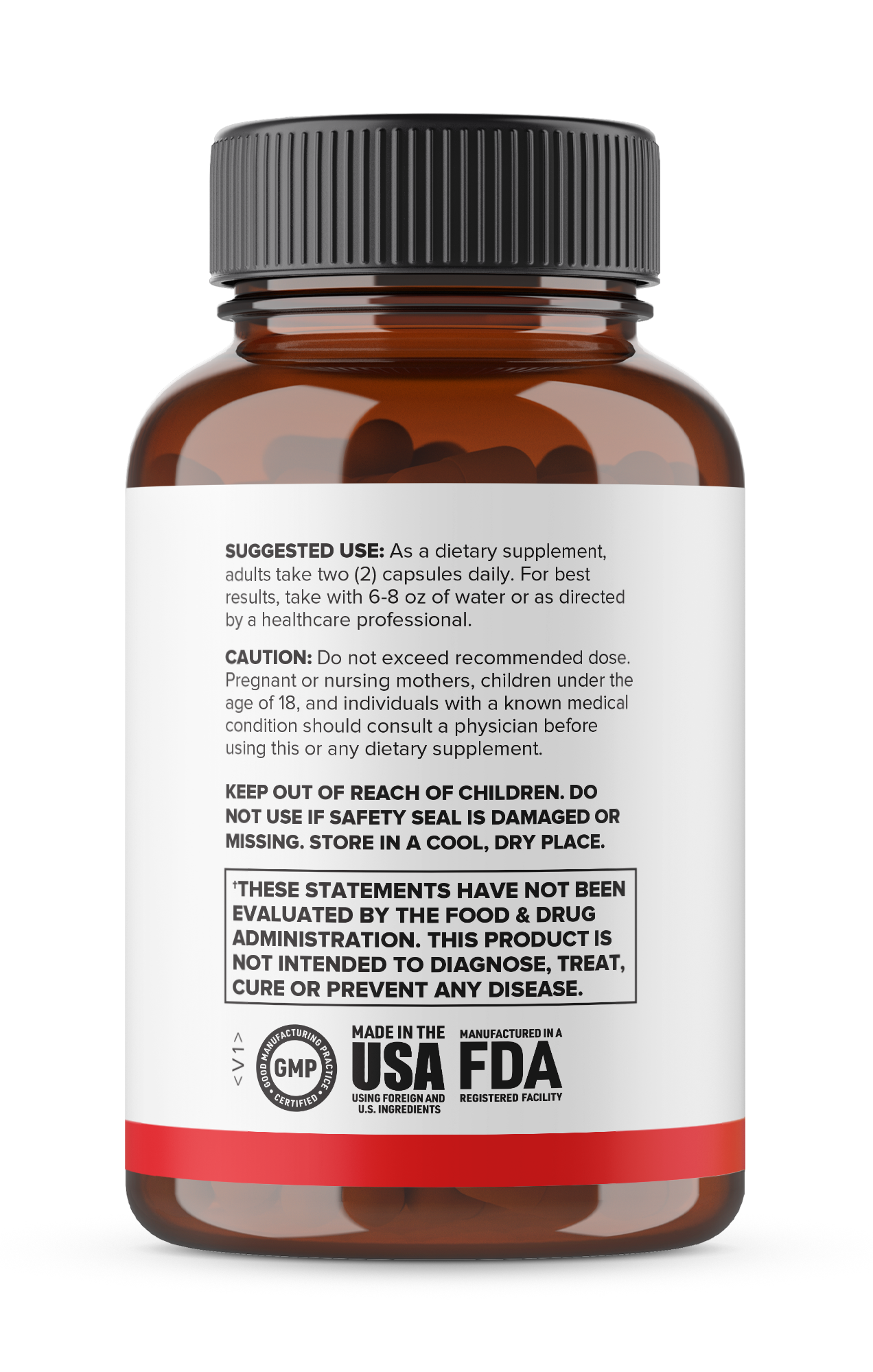 Alternate side view of the Metabolism Support Formula bottle